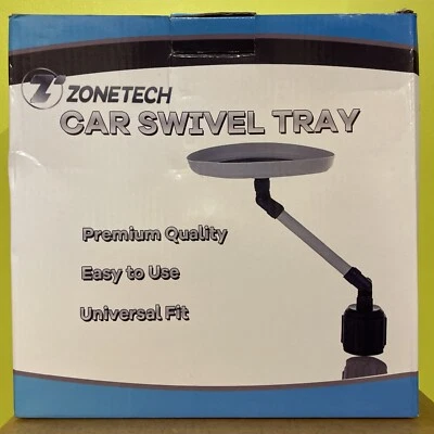 $19.99 • Buy Zone Tech Car Vehicle Swivel Round Table Cup Holder Tray Organizer Holder Bin