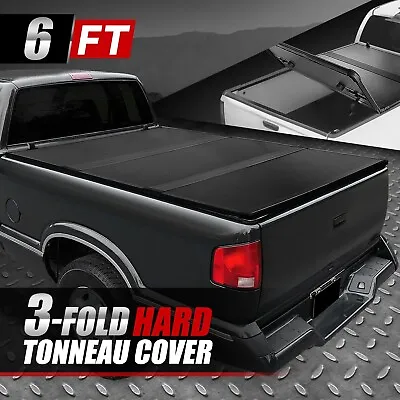 For 94-03 Chevy S10 GMC Sonoma Hombre 6Ft Bed Hard Solid Tri-Fold Tonneau Cover • $376.88