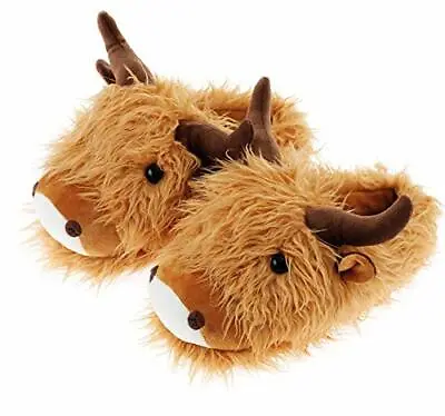 £22.99 • Buy Aroma Home Fuzzy Friends Slippers Limited Edition - Highland Cow