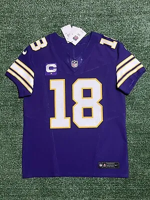 Justin Jefferson Vikings C Patch Throwback Nike Vapor F.U.S.E. Elite Jersey 40 M • $450