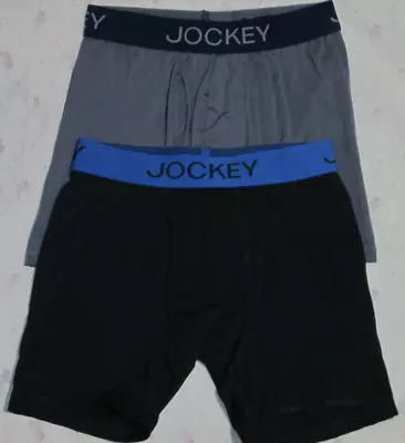 (2) Jockey MEN'S Boxer Briefs-size S-2 Pack- Gray & BLACK- New Without Tags • $8.50