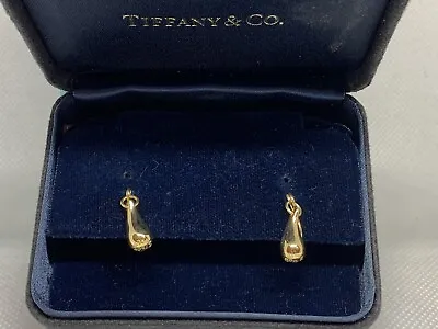 £850 • Buy Tiffany & Co Tear Drop Back Earrings In 18ct Yellow Gold Elsa Peretti
