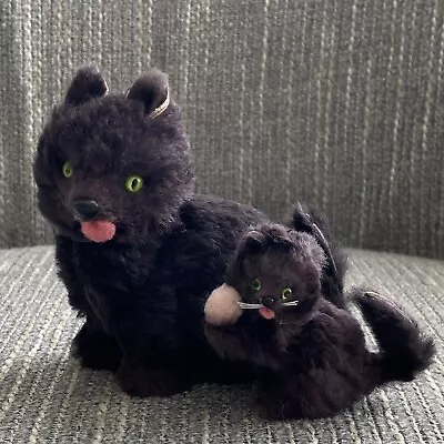 Pleasant Co American Girl Real Fur Cat & Kitten Black - West Germany Made • $29.99