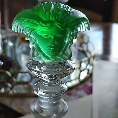 Vtg Rosenthal Versace 'Medusa Lumiere' Wine Bottle Stopper Green Satin Glass • $49.43