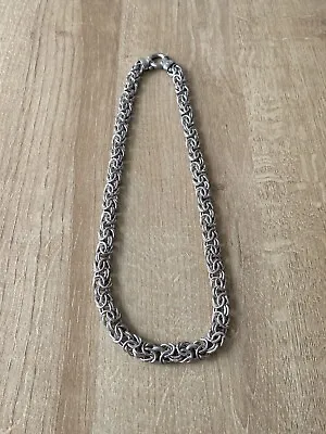 Signed Milor Italy Sterling Silver 925 Woven Byzantine Chain Necklace 19  45g • $139.99