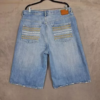 Ecko Unltd Baggy Fit Shorts Mens 36 Y2K Blue Denim Hip Hop Streetwear • $25