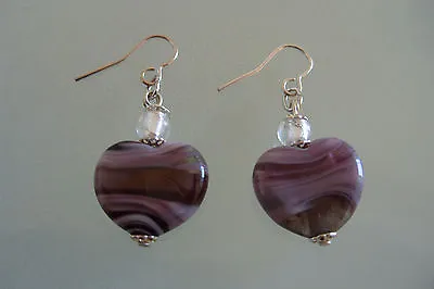 Earrings Original Murano Glass Plug Jewelry Handmade Art Heart • £15.05