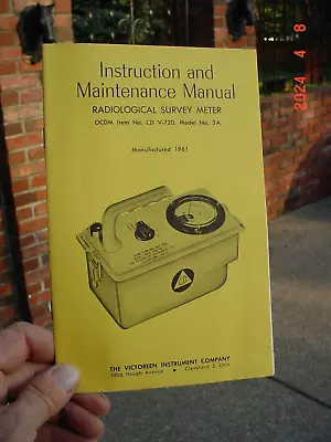 Instruction Maintenance MANUAL For Radiological Survey Geiger Counter 1961 • $9.90