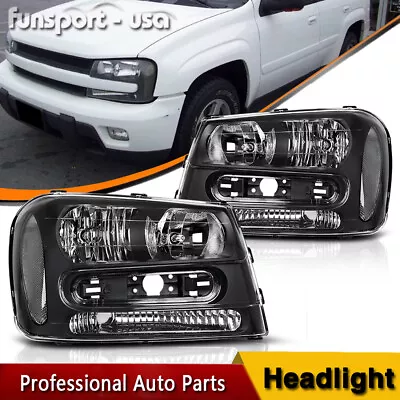 Headlights Assembly Replacement For 2002-2009 Chevy Trailblazer Pair Headlamps • $74.99