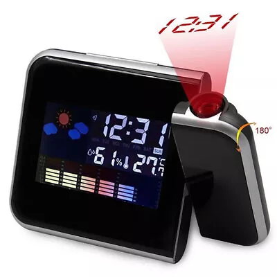 LED Digital Alarm Clock Projection Temperature Projector Snooze Radio Clock₡ • $22.18