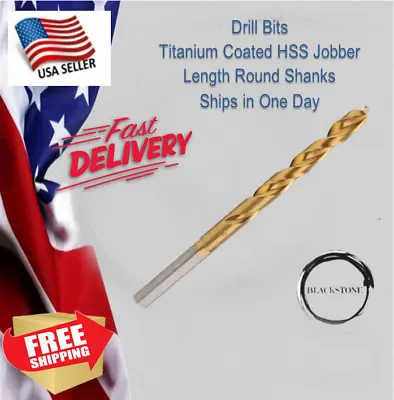 (1pc) TITANIUM Coated  HSS Drill Bits U-Pick-Size FREE SHIPPING • $7.75