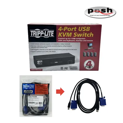 NEW Tripp-Lite B006-VU4-R  4Port USB KVM Switch W/ USB Cable P758-006 Included • $39