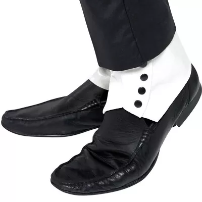 Mens Gangster Spats Fancy Dress Gangsters Shoe Covers Capone By Smiffys • £8.99