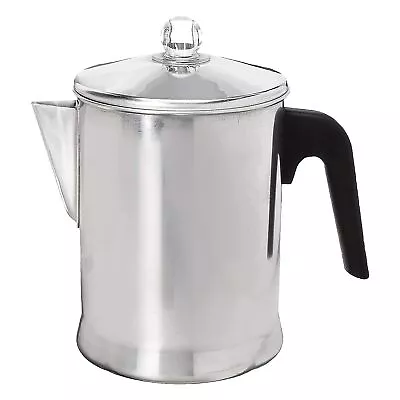 Heavy Duty Stove Top Percolator Coffee Pot Maker Aluminum Steel 9-Cup • $21.76