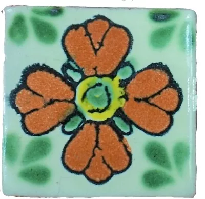 36 X   (5cm X 5cm) Ceramic Mexican Wall Tile Hand Painted Terracotta Tiles R51 • £15.99