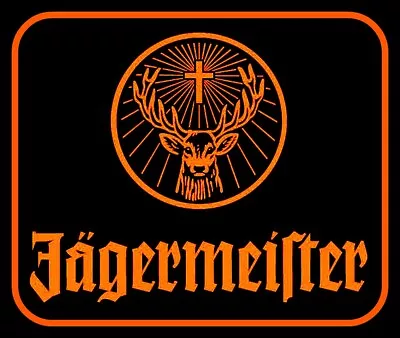 £2.85 • Buy 4  Jagermeister Stag Logo Vinyl Sticker. Quality Alcohol Decal For Bar, Laptop.