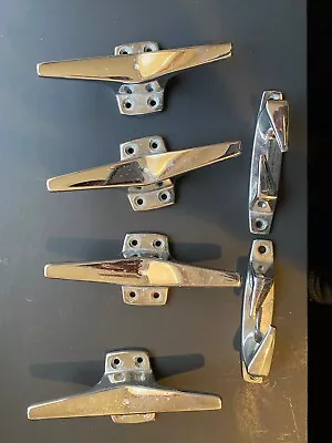 Vintage Lot Of Six Chrome-Plated Boat Cleats 70’S Attwood? Hollow Base/z Cleats • $25