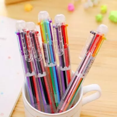 6 In 1 Color Ballpoint Pen Ball Point Pens Kids Office Multi-color NEW .US • $1.17