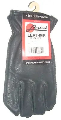 Lambert B721  Blackjack   Black Goatskin Leather Gloves USA Made Men's Small • $5.99