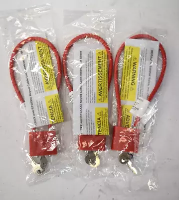 Lot Of 3 Regal R11SC3 Gun Lock Cables W 2 Keys Red 6427 Security Devices • $10.50