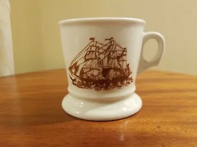 Vintage Shaving Mustache Mug Schooner Sail Ship Nautical Decor • $14.99