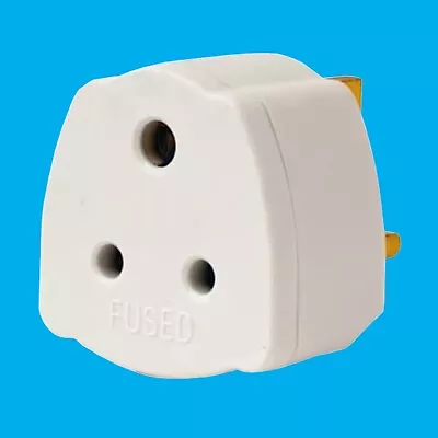 $19.13 • Buy 1x Round 3-Pin India Plug To UK Mains Socket, Travel Holiday Adaptor, 5A 250V