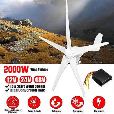 $20.61 • Buy 2000W Wind Turbine Generator W/ Charger Controller Windmill Power DC12V 24V 48V