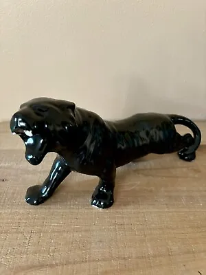 Vintage MCM 1950s Roaring Ceramic Black Panther • $50