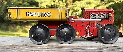 Vintage Marx Toys Construction Hauling T732 Wind Up Tin Tractor 14  • $125