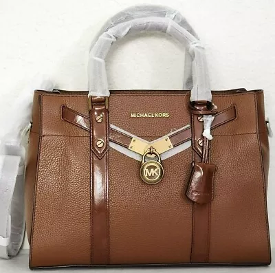 🌞michael Kors Hamilton Nouveau Luggage Brown Lock & Key Large Satchel Bag🌺nwt! • $259.99