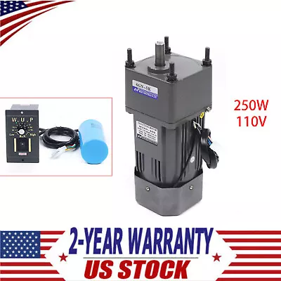 250W 110V AC Gear Reduction Motor Electric+Variable Speed Control Reversible New • $122.20