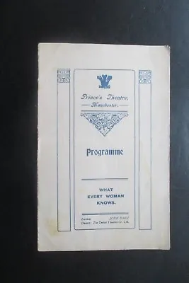 1909 Princes Theatre Manchester What Every Woman Knows Programme Henry Vibart  • £4.25