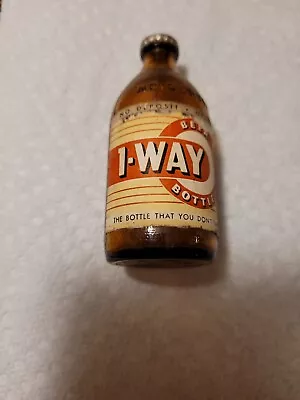 1940s SALESMAN SAMPLE Vintage Beer Advertising 1-Way Mini Brown BEER Bottle BAR • $9.99