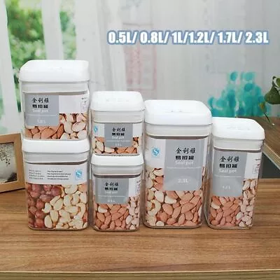 Airtight Food Storage Container With Lid Vacuum Seal Cereal Pasta Food Rice Box • $13.99