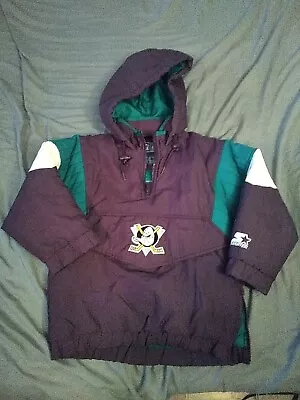Vintage Youth Kids Mighty Ducks Starter Jacket Coat Size Small Very Rare Clean • $155
