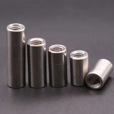 Threaded Sleeve Rod Bar Stud Round Connector Nuts A2 Stainless Long Nut M3-M12 • £2.87