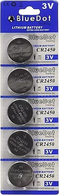 5 Pack CR2450 Coin Cell Batteries Lithium Metal Manganese 3.0v For Watches • $7.95