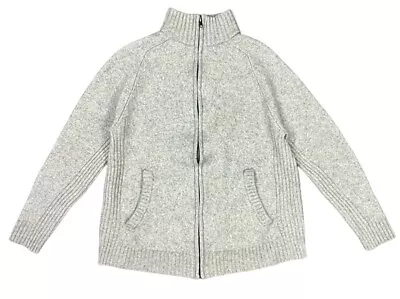 Patagonia 100% Cashmere Cardigan Heavy Knit Full Zip Jacket Sweater Gray Size XL • $164.95