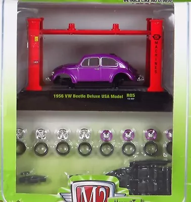 M2 Machines R05 Model Kit Auto Lift 1956 VW 56 Beetle Deluxe USA 15-03 1:64 • $21.85