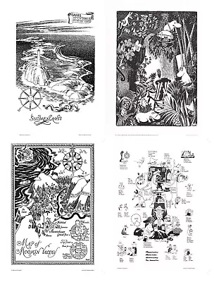 Moomin Set Of 4 Posters 24 X 30 Cm Black And White Set 20 • $27.04