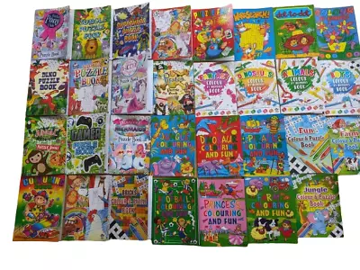 Kids Puzzle Books A6 Colouring Crayons Pencils Girls Boys Party Bag Fillers • £2.99