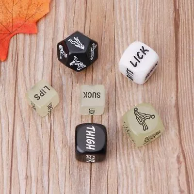 6 PCS Funny Adult Acrylic Dice Love Dice Sex Dice Erotic Dice Glow In The Dark • £5.99