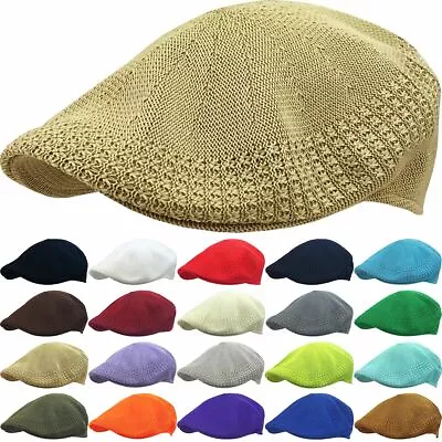 $10 • Buy Men's Kangol Type Low Profile Visor Crochet Style Mesh Hat 100% Polyester New