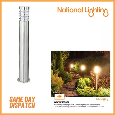 BLISS Outdoor LED Bollard Post Light E27 Stainless Steel Waterproof Garden Light • £30.24