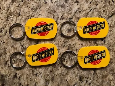 $12 • Buy Vintage Chicago & North Western Railway Keychain Lot (4) Railroad Advertising