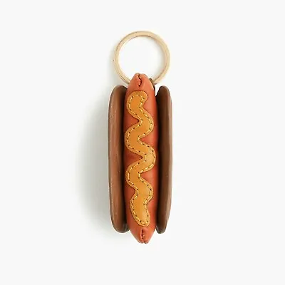 J.Crew Hot Dog Keychain | Leather • $36.99