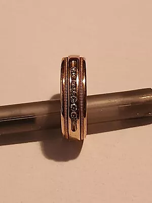 14k Yg 1/4 TDW Diamond Men Band Size 10 Good Condition Lifetime Warranty  • $200