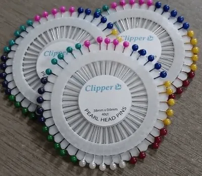40 Coloured Head Pins On Rosette Storage Wheel + 30 Hand Sewing Pins In Case • £1.99