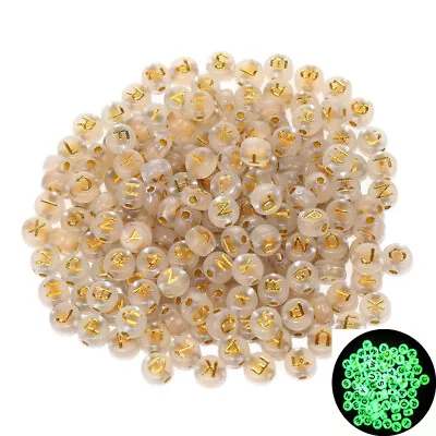 50pcs7mm Luminous Letter Spacer Beads For Jewelry Making DIY Necklace Bracelet S • $0.32
