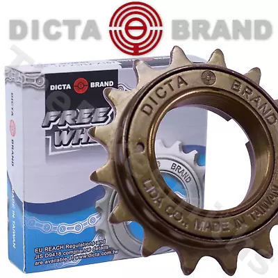 Dicta Brand Singlespeed Gold 16 Tooth Removable BMX Freewheel 1.375x24tpi • $15.90